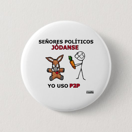 EL P2P y los políticos... Ronde Button 5,7 Cm (Voorkant)