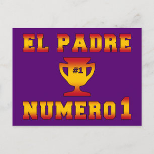 El Padre Número 1 #1 Papa in Spaans Vaderdag Briefkaart