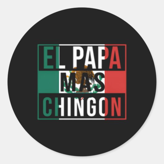El Papa Mas Chingon Beste Mexicaanse Pap Ronde Sticker (Voorkant)