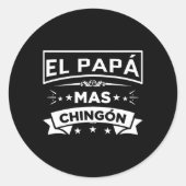 El Papa Mas Chingon Funny Mexicaanse vaders Ronde Sticker (Voorkant)