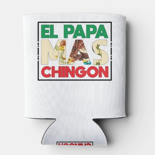 El Papa Mas Chingon Funny Spanish and Mexican Dad Blikjeskoeler (Achterkant)