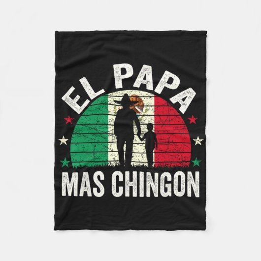 El Papa Mas Chingon - Mexicaanse Vaderdag Mexi Fleece Deken (Voorkant)