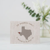 El Paso Brown Linen Heart Texas Moving Aankondigingskaart (Staand voorkant)