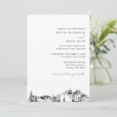 El Paso bruiloft elegante skyline uitnodiging (Staand voorkant)