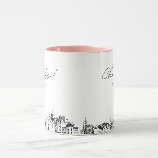 El Paso bruiloft gepersonaliseerde koffie Mok (Midden)