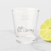 El Paso bruiloft gunst gepersonaliseerd gejuich Shot Glas (Achterkant)