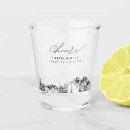 El Paso bruiloft gunst gepersonaliseerd gejuich Shot Glas