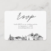 El Paso Bruiloft Minimalistische Schets RSVP Informatiekaartje (Voorkant)