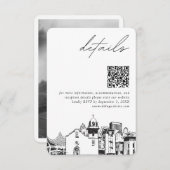 El Paso Bruiloft Moderne Details QR Code Informatiekaartje (Voorkant / Achterkant)