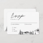 El Paso Bruiloft Traditionele RSVP Maaltijd Optie Informatiekaartje (Voorkant / Achterkant)