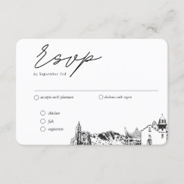 El Paso Bruiloft Traditionele RSVP Maaltijd Optie Informatiekaartje