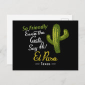 El Paso Cactus Funny Retro Briefkaart (Voorkant / Achterkant)