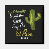 El Paso Cactus Funny Retro Magneet (Voorkant)