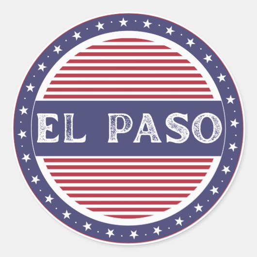 El Paso City Pride Embleem – Amerikaanse identitei Ronde Sticker (Voorkant)