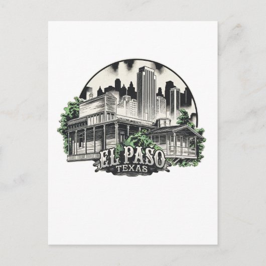 El Paso City Texas, Verenigde Staten Briefkaart (Voorkant)