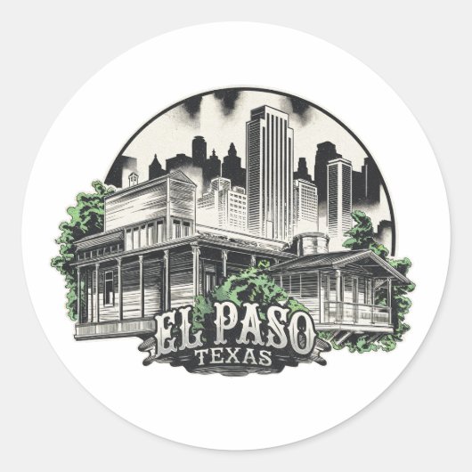 El Paso City Texas, Verenigde Staten Ronde Sticker (Voorkant)