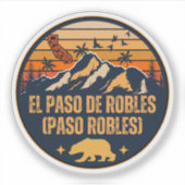 El Paso de Robles (Paso Robles), Californië Sticker (Voorkant)