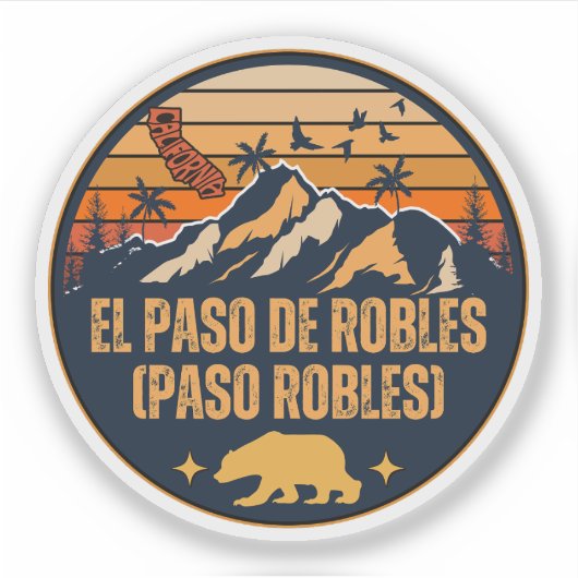 El Paso de Robles (Paso Robles), Californië Sticker (Voorkant)