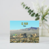 El Paso Downtown Mountain Texas  Briefkaart (Staand voorkant)
