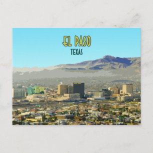 El Paso Downtown Mountain Texas  Briefkaart