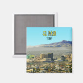 El Paso Downtown Mountain Texas Magneet (Voorkant / Achterkant)