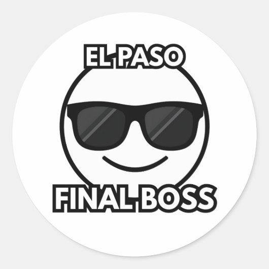 El Paso Final Boss Cool Emoji Sticker (Voorkant)