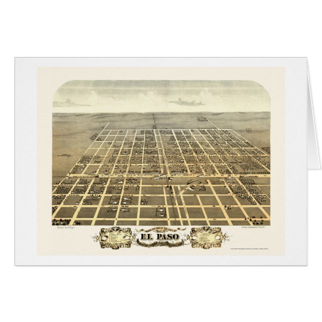 El Paso, IL Panorama Kaart - 1869 (Voorkant Horizontaal)