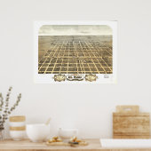 El Paso Illinois 1869 Antiek Panorama Poster (Keuken)