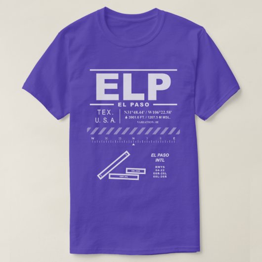 El Paso International Airport ELP T-shirt (Design voorkant)