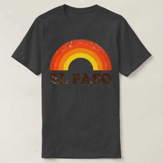 El Paso Retro  regenboog noodlijdend T-shirt (Design voorkant)