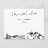 El Paso Save the Date Ansichtkaart Elegante Trouwd Briefkaart (Voorkant)