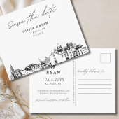 El Paso Save the Date Ansichtkaart Elegante Trouwd Briefkaart