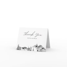 El Paso Silhouette Schets Bedankkaart