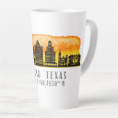 El Paso Skyline Latitude en Lengtegraad Latte Mok (Rechterhoek)