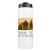 El Paso Skyline Latitude en Lengtegraad Thermosbeker (Voorkant)