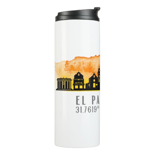 El Paso Skyline Latitude en Lengtegraad Thermosbeker (Gedraaid links)
