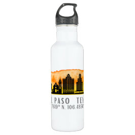 El Paso Skyline Latitude en Lengtegraad Waterfles