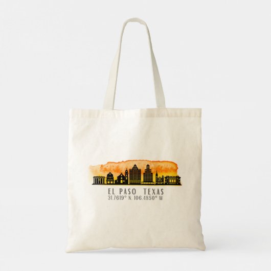 El Paso Skyline Latitude en Longitude Canvas tas (Achterkant)