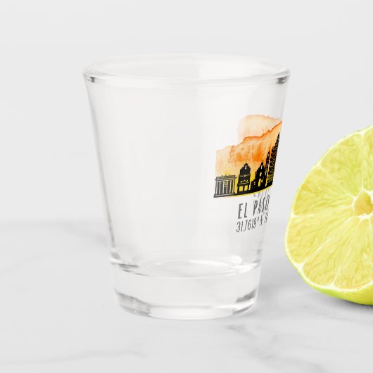 El Paso Skyline Latitude & Longitude Shot glass Shot Glas (Links)