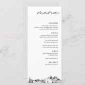 El Paso Skyline Modern huwelijksdiner Menu (Voorkant / Achterkant)