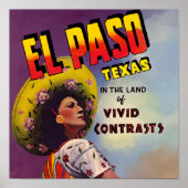 El Paso, Texas 1940 Travel AD Poster (Voorkant)