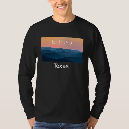 El Paso Texas Berg zonsondergang thuisstad T-shirt (Voorkant)