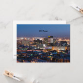 El Paso, Texas bij nacht Kaart (Voorkant / Achterkant in situ)