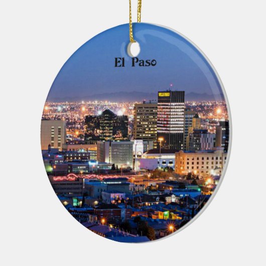 El Paso, Texas bij nacht Keramisch Ornament (Links)