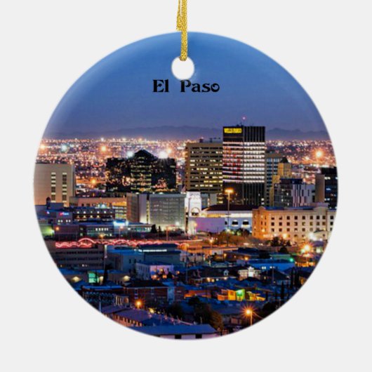 El Paso, Texas bij nacht Keramisch Ornament (Achterkant)
