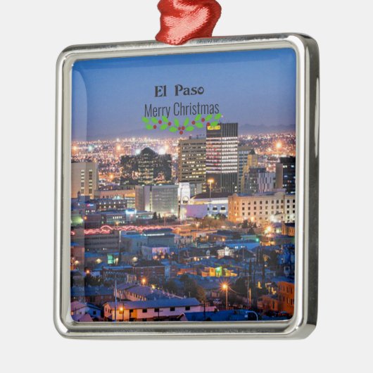 El Paso, Texas bij nacht Metalen Ornament (Links)