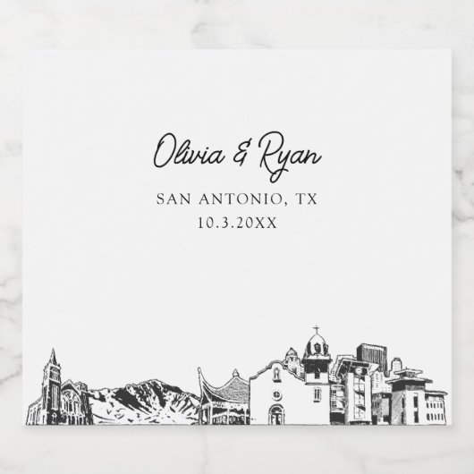 El Paso Texas Bruiloft Champagne Label Sparkling Wijnetiket (Enkel label)