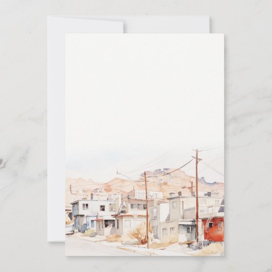 El Paso Texas City Scape Waterverf Baby shower Kaart (Achterkant)