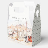 El Paso Texas City Scape Waterverf bruiloft Bedankdoosjes (Geopend)