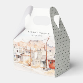 El Paso Texas City Scape Waterverf bruiloft Bedankdoosjes